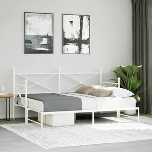 Ausziehbares Tagesbett Weiß 90x200 cm