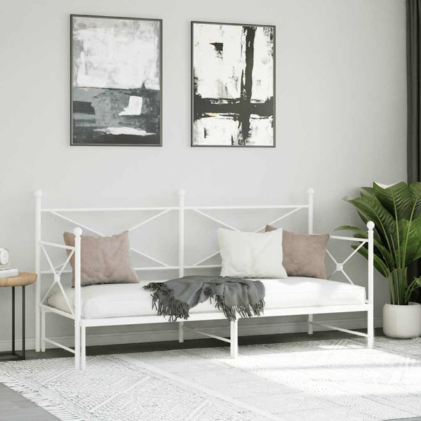 Ausziehbares Tagesbett Weiß 90x200 cm