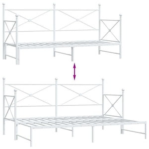 Ausziehbares Tagesbett Weiß 90x200 cm