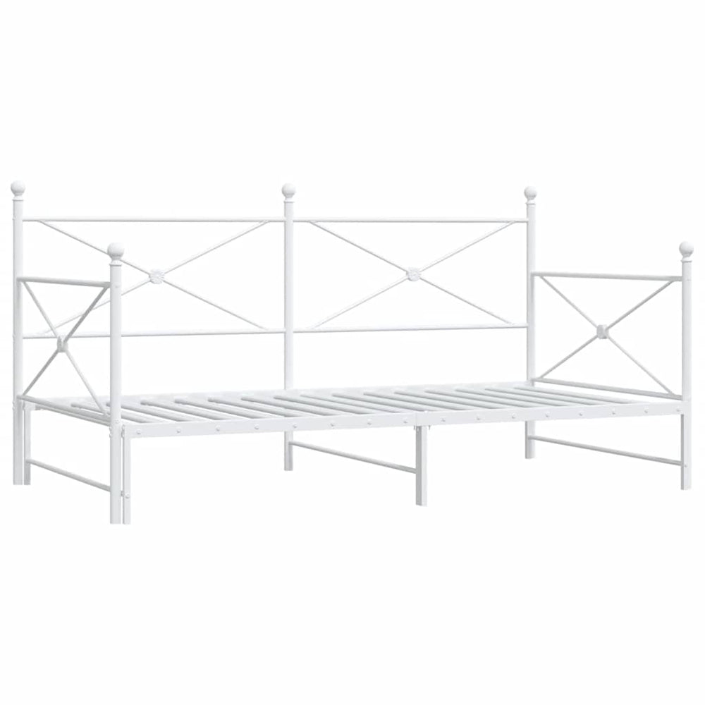 Ausziehbares Tagesbett Weiß 100x190 cm