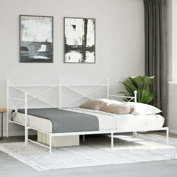 Ausziehbares Tagesbett Weiß 100x190 cm