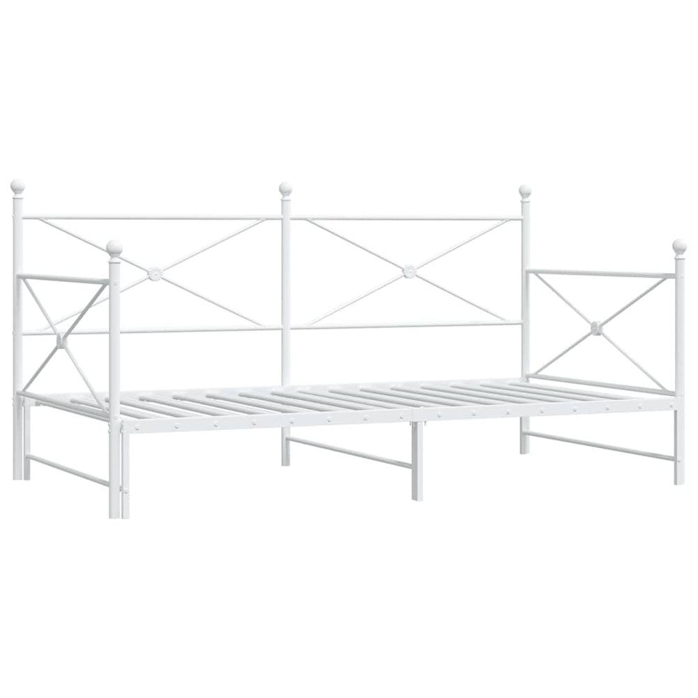 Ausziehbares Tagesbett Weiß 107x203 cm