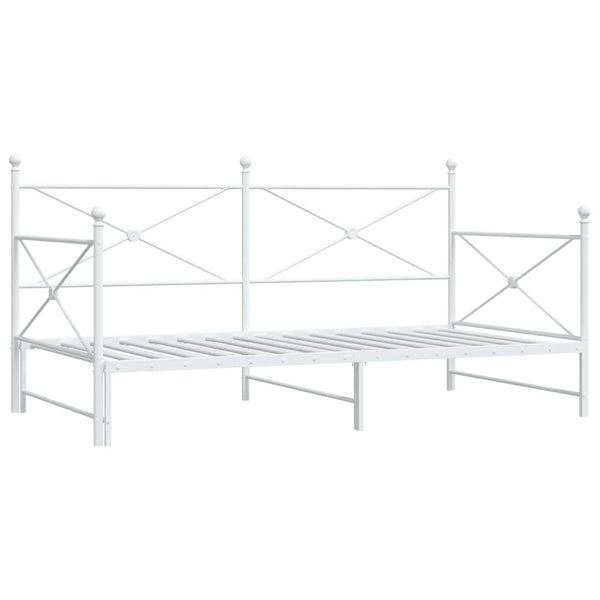 Ausziehbares Tagesbett Weiß 107x203 cm