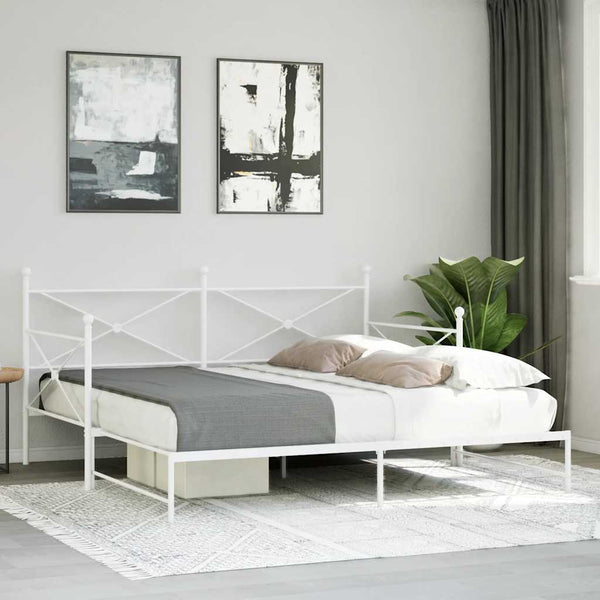 Ausziehbares Tagesbett Weiß 107x203 cm