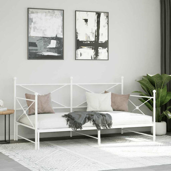Ausziehbares Tagesbett Weiß 107x203 cm