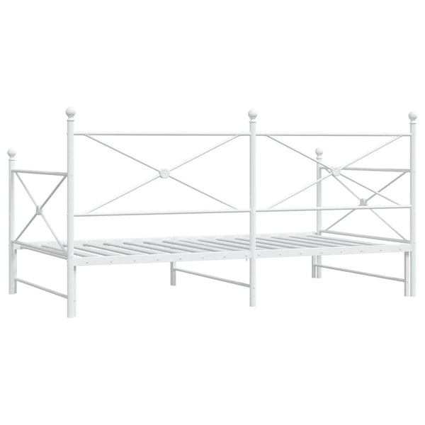 Ausziehbares Tagesbett Weiß 107x203 cm