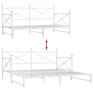 Ausziehbares Tagesbett Weiß 107x203 cm