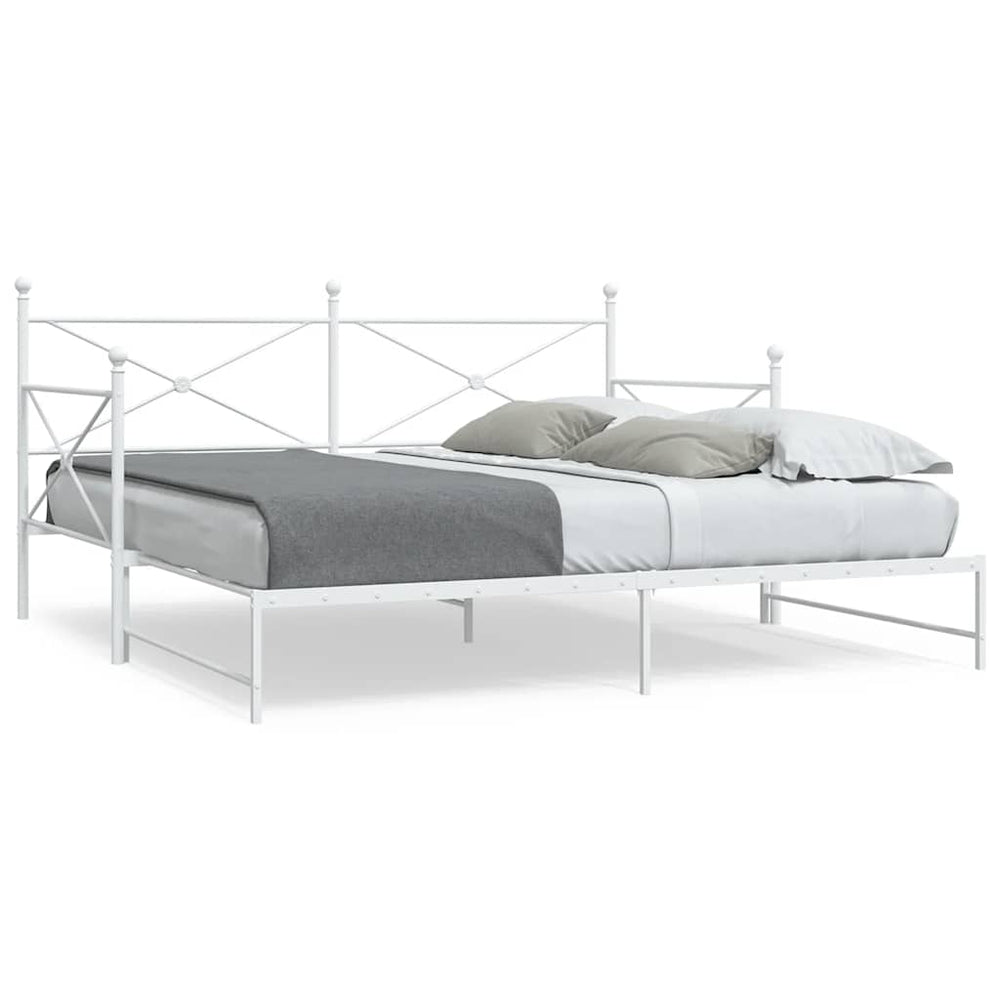 Ausziehbares Tagesbett Weiß 107x203 cm
