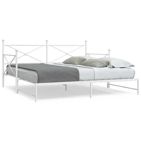 Ausziehbares Tagesbett Weiß 107x203 cm