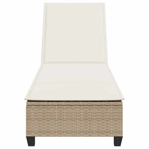 Beige Sonnenliege mit Auflagen