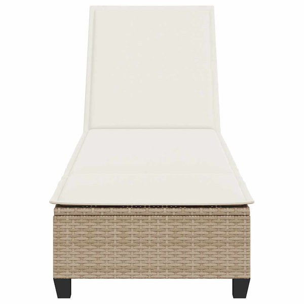 Beige Sonnenliege mit Auflagen