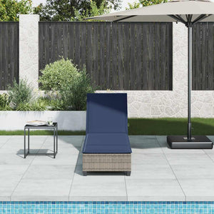 Graue Poly Rattan Sonnenliege mit Auflage