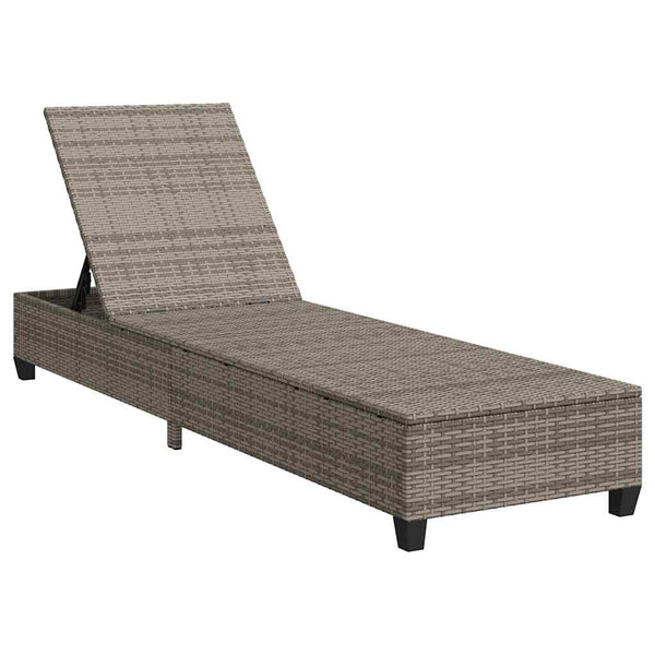 Graue Poly Rattan Sonnenliege mit Auflage