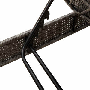Graue Poly Rattan Sonnenliege mit Auflage