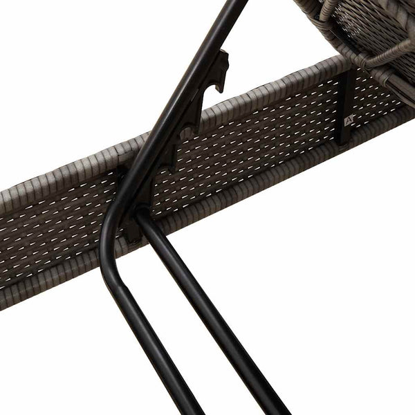 Graue Poly Rattan Sonnenliege mit Auflage