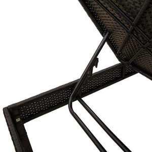 Schwarze Poly Rattan Sonnenliege mit Auflage