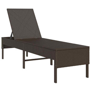 Poly Rattan Sonnenliege Braun mit Auflage