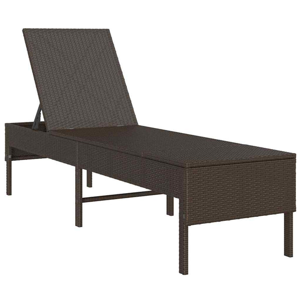 Poly Rattan Sonnenliege Braun mit Auflage