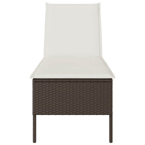 Poly Rattan Sonnenliege Braun mit Auflage