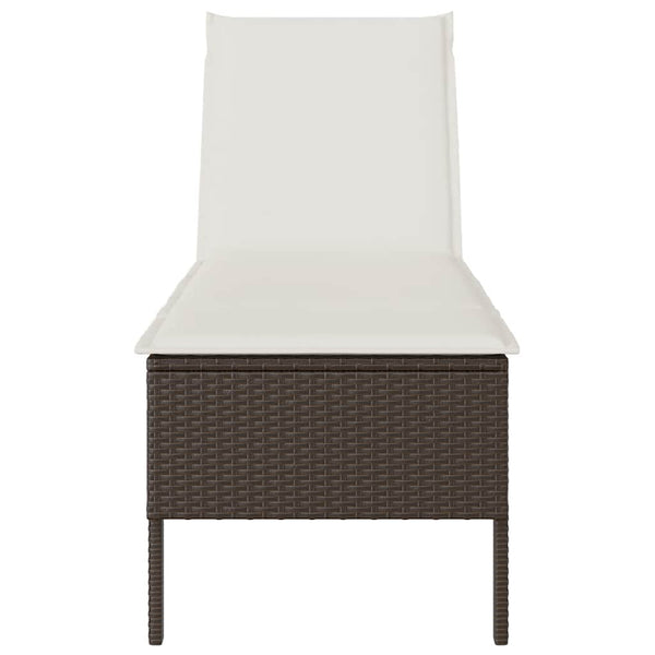 Poly Rattan Sonnenliege Braun mit Auflage