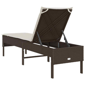 Poly Rattan Sonnenliege Braun mit Auflage