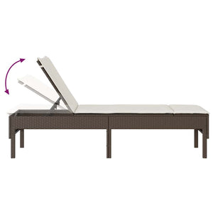 Poly Rattan Sonnenliege Braun mit Auflage