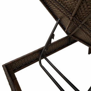 Poly Rattan Sonnenliege Braun mit Auflage