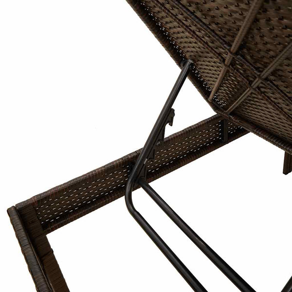 Poly Rattan Sonnenliege Braun mit Auflage