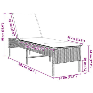 Poly Rattan Sonnenliege Braun mit Auflage