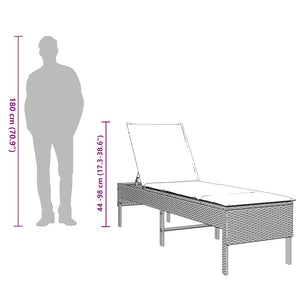 Poly Rattan Sonnenliege Braun mit Auflage