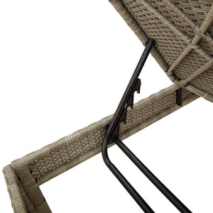 Sonnenliege mit Auflage Hellgrau Poly Rattan