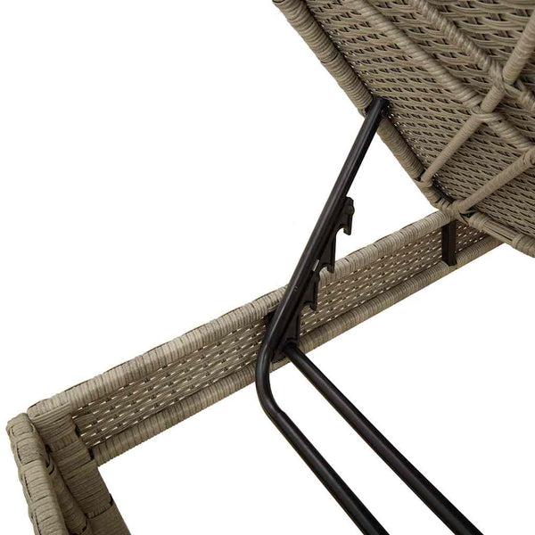 Sonnenliege mit Auflage Hellgrau Poly Rattan