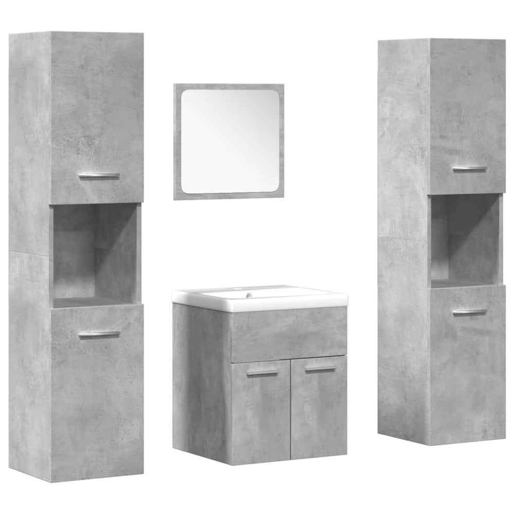 vidaXL Ensemble de meubles de salle de bain 5 pcs Gris béton Aggloméré