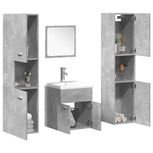 5-teiliges Badmöbel-Set Betongrau