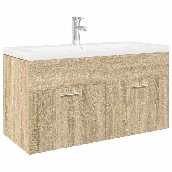 Waschbeckenunterschrank Sonoma-Eiche mit Einbaubecken