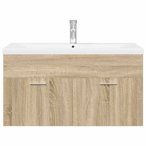 Waschbeckenunterschrank Sonoma-Eiche mit Einbaubecken