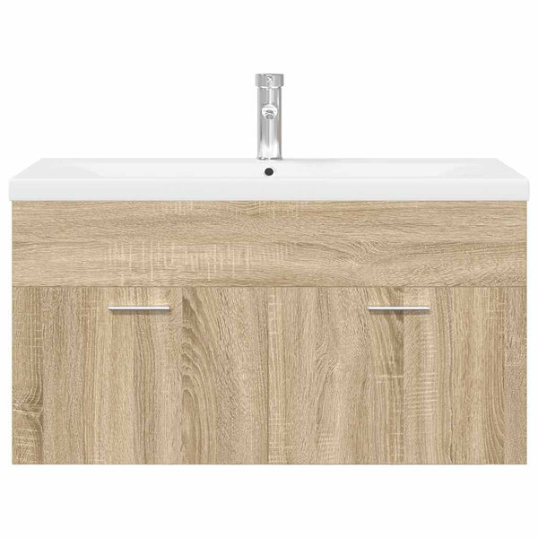 Waschbeckenunterschrank Sonoma-Eiche mit Einbaubecken