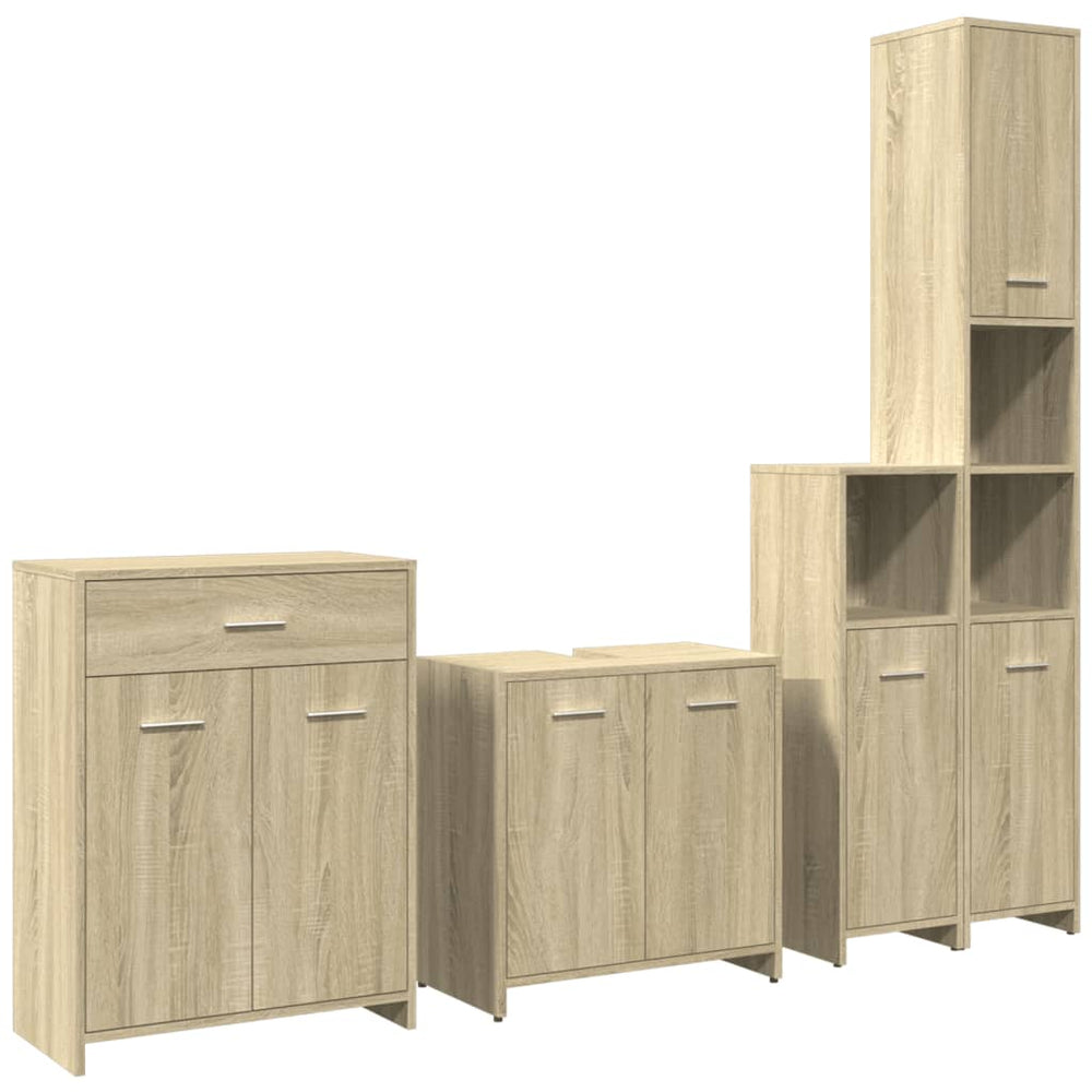 vidaXL Ensemble de meubles de salle de bain 4 pcs Chêne Sonoma Aggloméré
