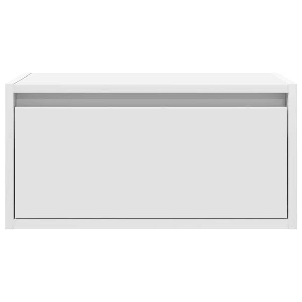 Wand-Nachttische mit LED, 2er-Set, Weiß