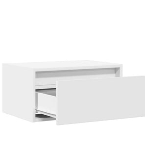 Wand-Nachttische mit LED, 2er-Set, Weiß