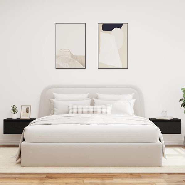Wand-Nachttische mit LED-Leuchten, 2er-Set