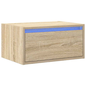 Wand-Nachttisch Sonoma-Eiche mit LED