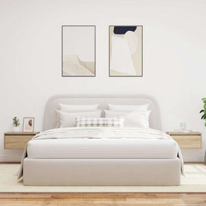 Wand-Nachttische mit LED Sonoma Eiche 2er-Set