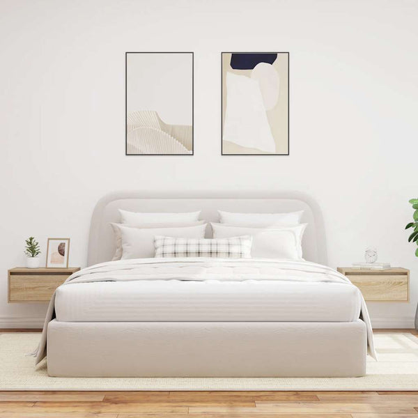 Wand-Nachttische mit LED Sonoma Eiche 2er-Set
