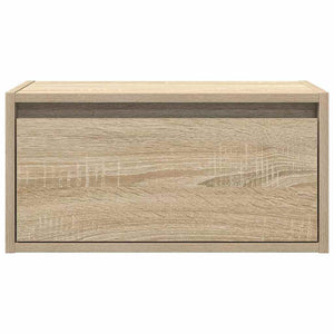 Wand-Nachttische mit LED Sonoma Eiche 2er-Set