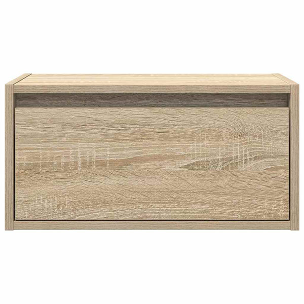 Wand-Nachttische mit LED Sonoma Eiche 2er-Set