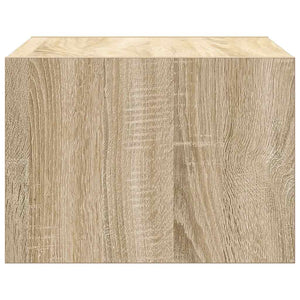 Wand-Nachttische mit LED Sonoma Eiche 2er-Set