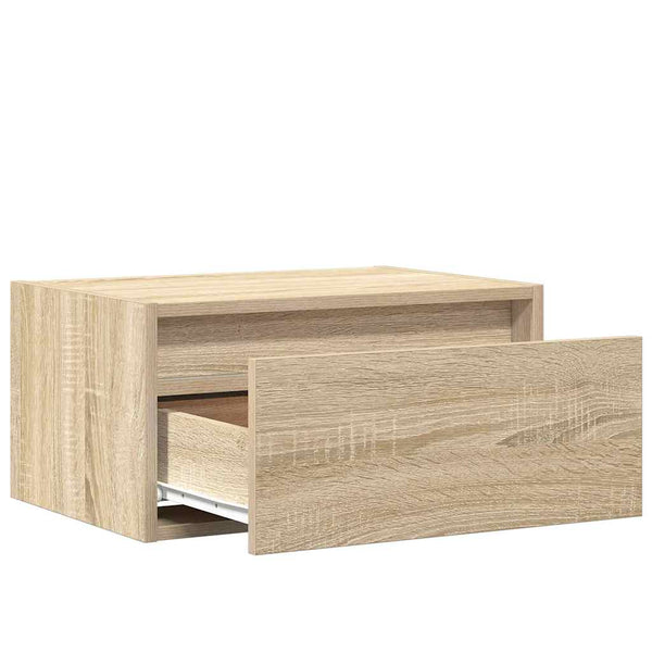 Wand-Nachttische mit LED Sonoma Eiche 2er-Set