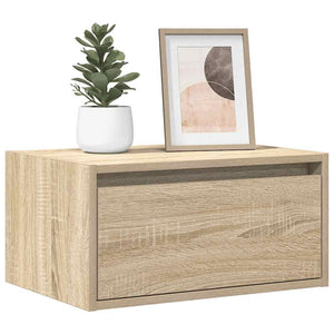 Wand-Nachttische mit LED Sonoma Eiche 2er-Set