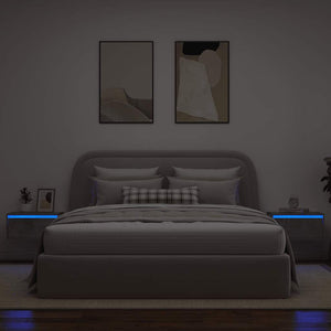 Wand-Nachttische mit LED Betongrau 2er-Set